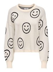 ONLY Sweter w kolorze kremowym rozmiar: XS. Brązowe swetry ONLY, xs, bez wzorów, bez ramiączek. Za 86.99 zł.