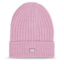 Czapka Tommy Jeans. Czerwone czapki zimowe Tommy Jeans, bez wzorów, z jeansu. Za 219.99 zł.