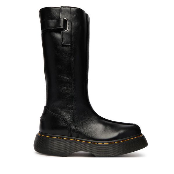 Kozaki Dr. Martens. Czarne kozaki Dr Martens, bez wzorów, bez obcasa, na płaskiej podeszwie, bez zapięcia. Za 1,039.00 zł.