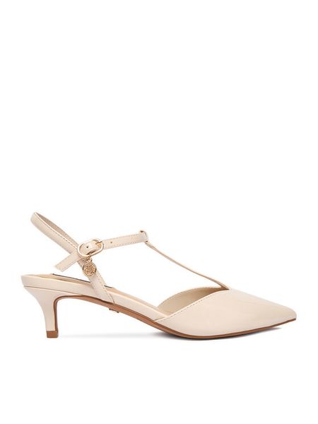Nine West Czółenka CEO-CD25-123-1 Écru. Białe czółenka Nine West, bez wzorów, z materiału, bez obcasa, bez zapięcia. Za 229.99 zł.