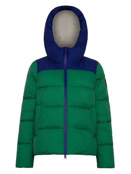 Ecoalf Kurtka pikowana w kolorze zielono-granatowym rozmiar: M. Niebieskie kurtki Ecoalf, m, bez wzorów, bez kaptura. Za 281.76 zł.