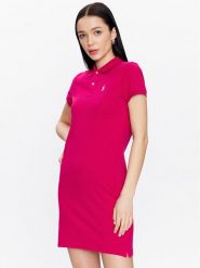 Polo Ralph Lauren Sukienka codzienna 211799490011 Różowy Regular Fit. Czerwone sukienki Polo Ralph Lauren, na co dzień, xs, bez wzorów, z bawełny, bez kołnierzyka, bez ramiączek, proste. Za 549.99 zł.