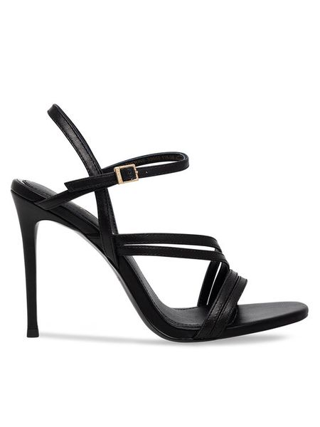 Eva Minge Sandały CATHERINE-S9050-118 Czarny. Czarne sandały Eva Minge, bez wzorów, ze skóry, bez obcasa, na szpilce, bez zapięcia. Za 279.99 zł.