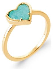 L'Atélier Précieux Pozłacany pierścionek z amazonitem rozmiar: 54. Żółte pierścionki l'Atelier precieux, pozłacane. Za 173.99 zł.