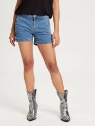 Cross Jeans Szorty dżinsowe w kolorze niebieskim rozmiar: W30. Niebieskie szorty Cross Jeans, z aplikacjami, z jeansu. Za 119.12 zł.