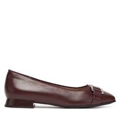 Baleriny Caprice. Czerwone baleriny Caprice, bez wzorów, bez obcasa, bez zapięcia. Za 269.99 zł.