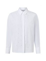 More & More Damska bluzka koszulowa Kobiety Bawełna biały jednolity, 46. Białe bluzki More & More, bez wzorów, z bawełny, bez kołnierzyka, bez ramiączek. Za 279.95 zł.