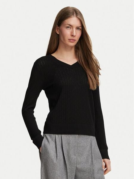 Calvin Klein Sweter LV044H300G Czarny Regular Fit. Czarne swetry Calvin Klein, l, bez wzorów, bez ramiączek. Za 489.99 zł.
