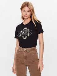 Liu Jo T-Shirt CF3320 JS003 Czarny Regular Fit. Czarne t-shirty Liu Jo, bez wzorów, z bawełny, bez kołnierzyka, bez ramiączek. Za 309.99 zł.