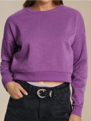 Gładka bluza crewneck - fioletowy. Fioletowe bluzy bez kaptura Sinsay, l, bez wzorów, bez kaptura. Za 19.99 zł.