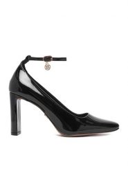 Nine West Czółenka EO-C5176-1 Czarny. Czarne czółenka Nine West, bez wzorów, ze skóry, bez obcasa, bez zapięcia. Za 279.99 zł.