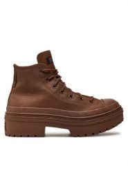 Converse Trzewiki Chuck Taylor All Star A11547C Brązowy. Brązowe botki Converse, bez wzorów, ze skóry, retro, bez obcasa, na płaskiej podeszwie, bez zapięcia. Za 439.99 zł.
