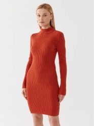 MICHAEL Michael Kors Sukienka dzianinowa MF381U46V1 Pomarańczowy Slim Fit. Brązowe sukienki MICHAEL Michael Kors, m, bez wzorów, z dzianiny, bez kołnierzyka, bez ramiączek. Za 1,199.00 zł.