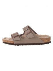 Birkenstock Klapki w kolorze brązowym rozmiar: 38. Brązowe klapki Birkenstock, bez wzorów, klasyczne, z otwartym noskiem, bez obcasa, bez zapięcia. Za 219.95 zł.