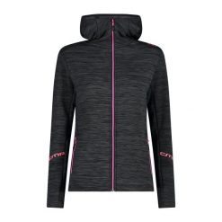 Polar z kapturem dla kobiet CMP. Czarne bluzy z polaru CMP, bez wzorów, z polaru, trekkingowe. Za 382.50 zł.