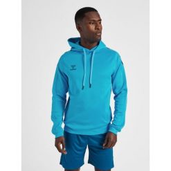 Bluza do piłki ręcznej dla dorosłych Hummel hml CORE XK poly z kapturem. Niebieskie bluzy Hummel, s, bez wzorów, sportowe, bez ramiączek, z kapturem. Za 191.00 zł.