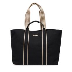 Torebka BOSS. Czarne shopper bag Boss, bez wzorów, bez dodatków. Za 409.99 zł.