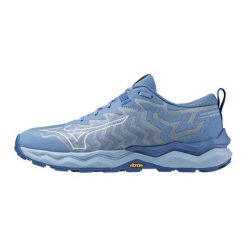 Damskie buty trailowe Mizuno Wave Daichi 8 GTX. Niebieskie buty do biegania Mizuno, bez wzorów, bez zapięcia, do biegania, mizuno wave. W wyprzedaży za 572.75 zł.