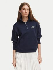 Lacoste Bluza SF8504 Granatowy Relaxed Fit. Niebieskie bluzy bez kaptura Lacoste, bez wzorów, z bawełny, bez kaptura. Za 639.99 zł.