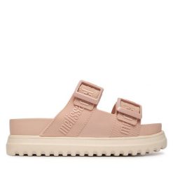 Klapki Melissa. Czerwone klapki Melissa, bez wzorów, bez obcasa, bez zapięcia. Za 458.99 zł.