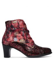 Laura Vita Botki Elcodieo 01 Różowy. Czerwone botki LAURA VITA, bez wzorów, ze skóry, bez obcasa, na słupku, bez zapięcia. Za 599.99 zł.