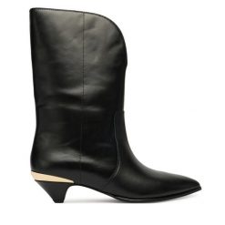 Botki LOVE MOSCHINO. Czarne botki Love Moschino, bez wzorów, bez obcasa, na słupku, bez zapięcia. Za 939.99 zł.