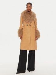 YES LONDON Płaszcz zimowy CD1202/MON/COL Brązowy Regular Fit. Brązowe płaszcze YES LONDON, na zimę, bez wzorów, z syntetyku, bez kaptura. Za 3,799.00 zł.