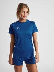 Hummel Core XK Poly T-Shirt S/S Woman. Niebieskie t-shirty sportowe Hummel, s, bez wzorów, z materiału, bez ramiączek, do piłki ręcznej. Za 110.00 zł.