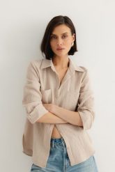 KOSZULA HOLLY PIASKOWA M - Flawless. Koszule Flawless, m, bez wzorów, z bawełny, bez kołnierzyka, bez ramiączek. Za 350.00 zł.