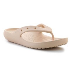 Japonki Crocs Classic Flip V2 209402-2DS beżowy. Brązowe japonki bez wzorów. Za 223.31 zł.