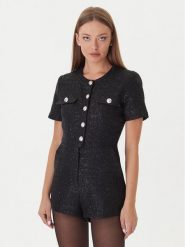 Bardot Kombinezon Estelle 60098PB Czarny Regular Fit. Czarne sukienki Bardot, bez wzorów, z syntetyku, bez kołnierzyka, bez ramiączek. Za 689.99 zł.