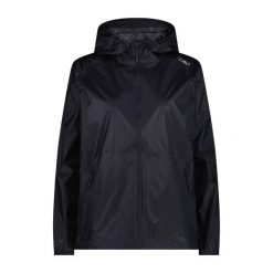 Kurtka damska turystyczna CMP 35X7376. Czarne kurtki przeciwdeszczowe CMP, l, bez wzorów, bez kaptura. Za 223.50 zł.