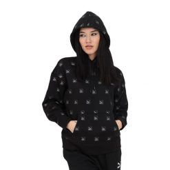 Damska Bluza Z Nadrukiem Love Na Całej Powierzchni. Czarne bluzy z kapturem Puma, l, bez wzorów, z bawełny, z kapturem, do biegania. Za 186.90 zł.