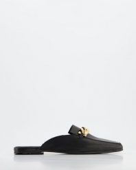 KLAPKI DAMSKIE 97573 BLACK. Czarne klapki Venezia, bez wzorów, ze skóry, bez obcasa, bez zapięcia. Za 169.00 zł.