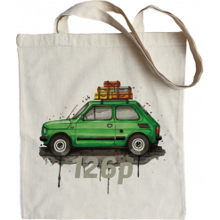 Fiat 126p — torba. Białe torby podróżne nikiniki, bez wzorów, z bawełny, na ramię. W wyprzedaży za 24.65 zł.