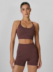 4F Biustonosz treningowy z niskim wsparciem damski - brązowy XL/XXL. Brązowe biustonosze sportowe 4f, bez wzorów. Za 119.99 zł.