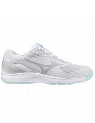Damskie buty halowe Mizuno Cyclone Speed. Białe buty do biegania Mizuno, bez wzorów, z materiału, bez zapięcia, do biegania. Za 329.95 zł.