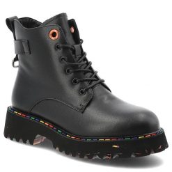 Czarne Trapery Artiker Modne Buty Damskie. Czarne traperki Artiker, bez wzorów, z jeansu, klasyczne, bez obcasa, bez zapięcia. Za 288.99 zł.