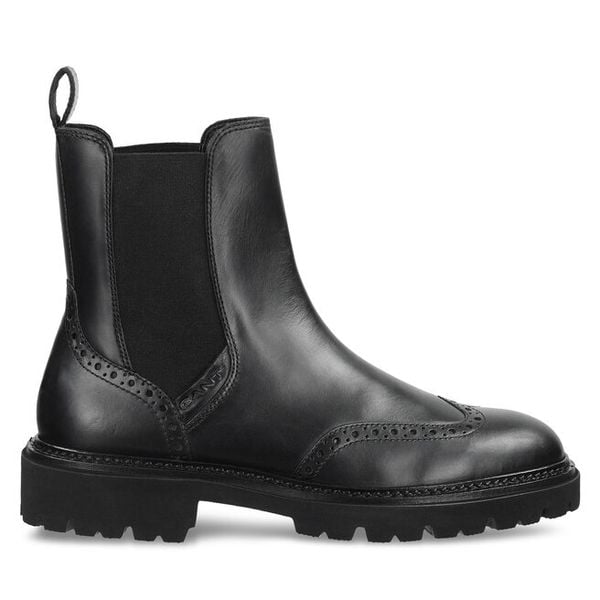 Sztyblety Gant. Czarne botki Gant, bez wzorów, bez obcasa, na płaskiej podeszwie, bez zapięcia. Za 639.99 zł.