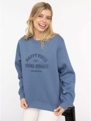 Zwillingsherz Bluza "Wild and Free" w kolorze niebieskim rozmiar: L/XL. Niebieskie bluzy Zwillingsherz, l, bez wzorów, bez ramiączek, bez kaptura. Za 193.70 zł.