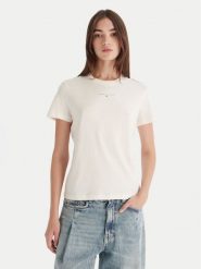 Tommy Jeans T-Shirt Linear DW0DW21964 Écru Regular Fit. T-shirty Tommy Jeans, xxs, bez wzorów, z jeansu, bez kołnierzyka, bez ramiączek. Za 109.99 zł.