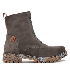 Botki Josef Seibel. Szare botki Josef Seibel, bez wzorów, bez obcasa, na płaskiej podeszwie, bez zapięcia. Za 479.99 zł.
