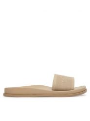 Calvin Klein Klapki City Sandal Mule Webbing HW0HW02887 Beżowy. Brązowe klapki Calvin Klein, bez wzorów, z materiału, bez obcasa, bez zapięcia. Za 359.99 zł.