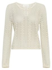 MOSS COPENHAGEN Sweter w kolorze kremowym rozmiar: S/M. Brązowe swetry Moss Copenhagen, m, z aplikacjami, bez ramiączek. Za 184.95 zł.