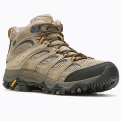 Buty turystyczne Merrell Moab 3 Mid GTX Beżowe. Brązowe trekkingi Merrell, bez wzorów, z gore-texu, bez zapięcia, trekkingowe, gore-tex. Za 813.50 zł.