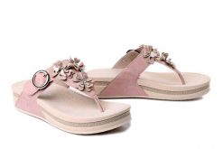 RIEKER V1466-31 pink, klapki japonki damskie. Brązowe japonki Rieker, bez wzorów, bez obcasa, bez zapięcia. Za 271.92 zł.