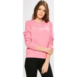 Calvin Klein Jeans - Bluza. Białe bluzy Calvin Klein Jeans, l, bez wzorów, z bawełny, bez ramiączek, bez kaptura. W wyprzedaży za 249.90 zł.