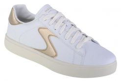 Buty sportowe Sneakersy damskie Skechers Eden LX-Beaming Glory. Białe buty treningowe Skechers, bez wzorów, z materiału, przed kostkę, bez zapięcia, trekkingowe. Za 259.99 zł.
