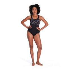 Strój kąpielowy damski Speedo Hyperboom Placement. Czarne stroje jednoczęściowe Speedo, bez wzorów, sportowe. Za 189.99 zł.