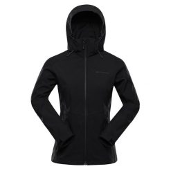Kurtka damska trekkingowa softshell Alpine Pro Gedera. Czarne kurtki przejściowe sportowe Alpine Pro, l, bez wzorów, z elastanu, bez kaptura, rowerowe. Za 499.00 zł.